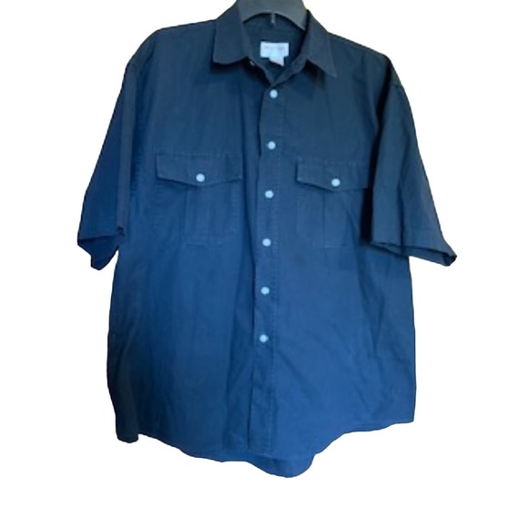 Windridge Black Short Sleeve Mens Large Shirt Workwear Casual Shirt - Picture 1 of 6